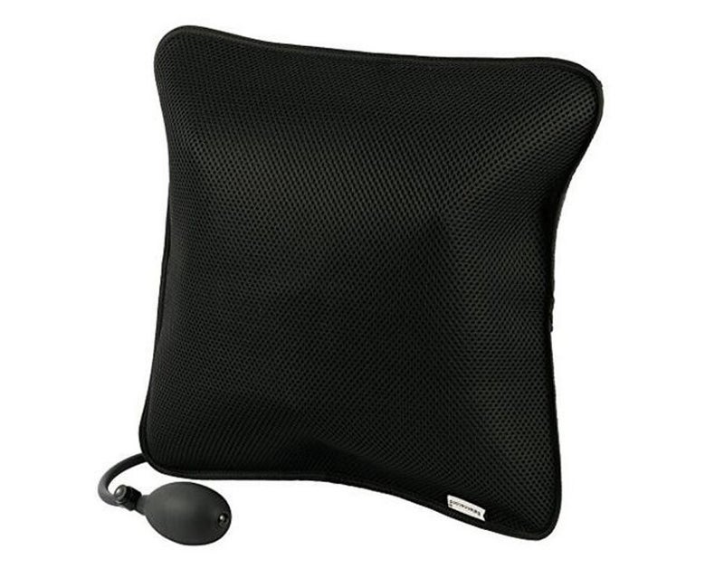 CTHOPER Lumbar Support Inflatable Cushion Backrest Portable Pillow with Pump for Car, Office Chair, Home, Travel, Camping (Black) - Image 2